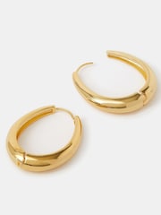 Accessorize Gold Tone Large 14ct Oval Hoop Earrings - Image 1 of 2