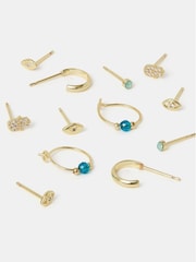 Accessorize 14ct Gold Stud & Hoop Earrings 6 Pack - Image 2 of 3