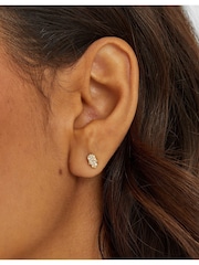 Accessorize 14ct Gold Stud & Hoop Earrings 6 Pack - Image 3 of 3