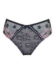 Pour Moi Blue Brief Sofia Lace Embroidered Deep Knickers - Image 3 of 4