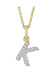 The Diamond Store White Love Letter Initial 0.10ct Lab Diamond Necklace in 18K Gold Vermeil - Image 1 of 2