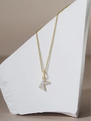 The Diamond Store White Love Letter Initial 0.10ct Lab Diamond Necklace in 18K Gold Vermeil - Image 2 of 2