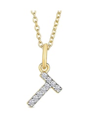The Diamond Store White Love Letter Initial 0.10ct Lab Diamond Necklace in 18K Gold Vermeil - Image 1 of 2