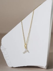 The Diamond Store White Love Letter Initial 0.10ct Lab Diamond Necklace in 18K Gold Vermeil - Image 2 of 2