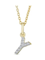 The Diamond Store White Love Letter Initial 0.10ct Lab Diamond Necklace in 18K Gold Vermeil - Image 1 of 2