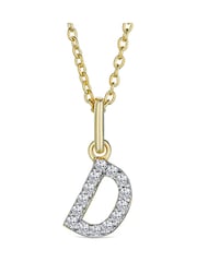 The Diamond Store White Love Letter Initial 0.10ct Lab Diamond Necklace in 18K Gold Vermeil - Image 1 of 2