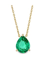 The Diamond Store Green Astra 2.40ct H/SI Pear Cut Lab Emerald Necklace in 18K Gold Vermeil - Image 4 of 4