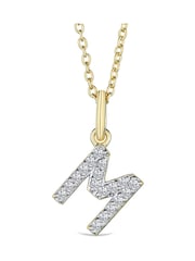 The Diamond Store White Love Letter Initial 0.10ct Lab Diamond Necklace in 18K Gold Vermeil - Image 1 of 2