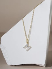 The Diamond Store White Love Letter Initial 0.10ct Lab Diamond Necklace in 18K Gold Vermeil - Image 2 of 2