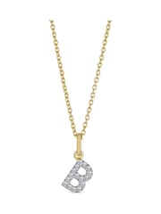 The Diamond Store White Love Letter Initial 0.10ct Lab Diamond Necklace in 18K Gold Vermeil - Image 1 of 4