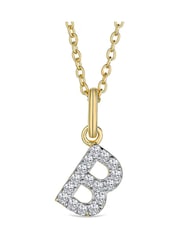 The Diamond Store White Love Letter Initial 0.10ct Lab Diamond Necklace in 18K Gold Vermeil - Image 2 of 4