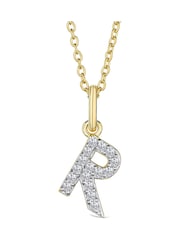 The Diamond Store White Love Letter Initial 0.10ct Lab Diamond Necklace in 18K Gold Vermeil - Image 1 of 2