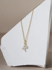The Diamond Store White Love Letter Initial 0.10ct Lab Diamond Necklace in 18K Gold Vermeil - Image 2 of 2