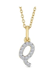 The Diamond Store White Love Letter Initial 0.10ct Lab Diamond Necklace in 18K Gold Vermeil - Image 1 of 2