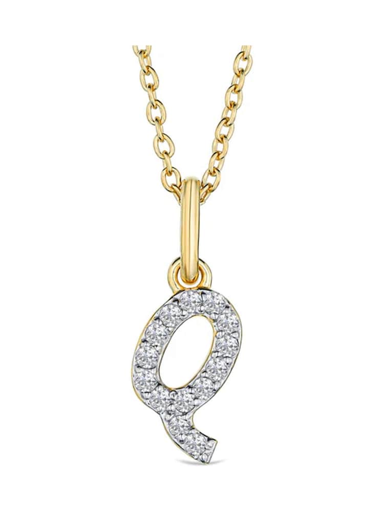 The Diamond Store White Love Letter Initial 0.10ct Lab Diamond Necklace in 18K Gold Vermeil - Image 1 of 2