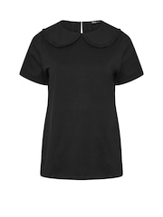 Preto - Yours Curve Peter Pan Lace Collar Top - Imagem 5 de 5