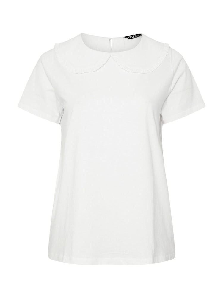 Yours Curve White Peter Pan Lace Collar Top - Image 5 of 5