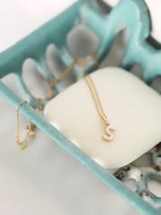 The Diamond Store White Love Letter Initial 0.10ct Lab Diamond Necklace in 18K Gold Vermeil - Image 2 of 4