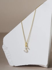 The Diamond Store White Love Letter Initial 0.10ct Lab Diamond Necklace in 18K Gold Vermeil - Image 3 of 4