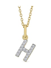 The Diamond Store White Love Letter Initial 0.10ct Lab Diamond Necklace in 18K Gold Vermeil - Image 1 of 2