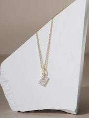 The Diamond Store White Love Letter Initial 0.10ct Lab Diamond Necklace in 18K Gold Vermeil - Image 2 of 2