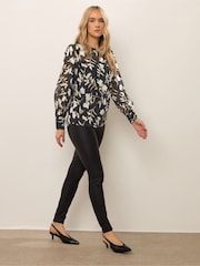 Long Tall Sally Black Scoop Neck Georgette Top - Image 2 of 5