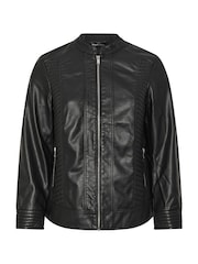 Yours Curve Black PU Centre Front Jacket - Image 6 of 6