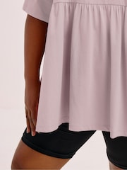 Yours Curve Pink Peplum Cotton Short Sleeve Top - Image 4 of 5