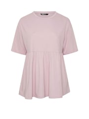 Yours Curve Pink Peplum Cotton Short Sleeve Top - Image 5 of 5