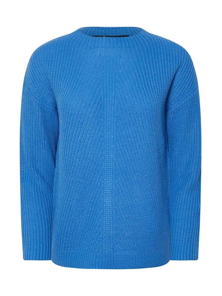 M&Co Blue Petite Funnel Neck Stitch Jumper - Image 5 of 5 M&Co Blue Petite Funnel Neck Stitch Jumper - Image 5 of 5