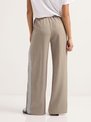 PixieGirl Petite Natural Pull On Side Stripe Wide Leg Trousers - Image 3 of 5