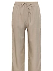 PixieGirl Petite Natural Pull On Side Stripe Wide Leg Trousers - Image 5 of 5