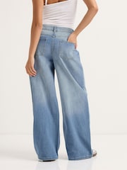 PixieGirl Petite Blue Seam Front Wide Leg Jeans - Image 3 of 5