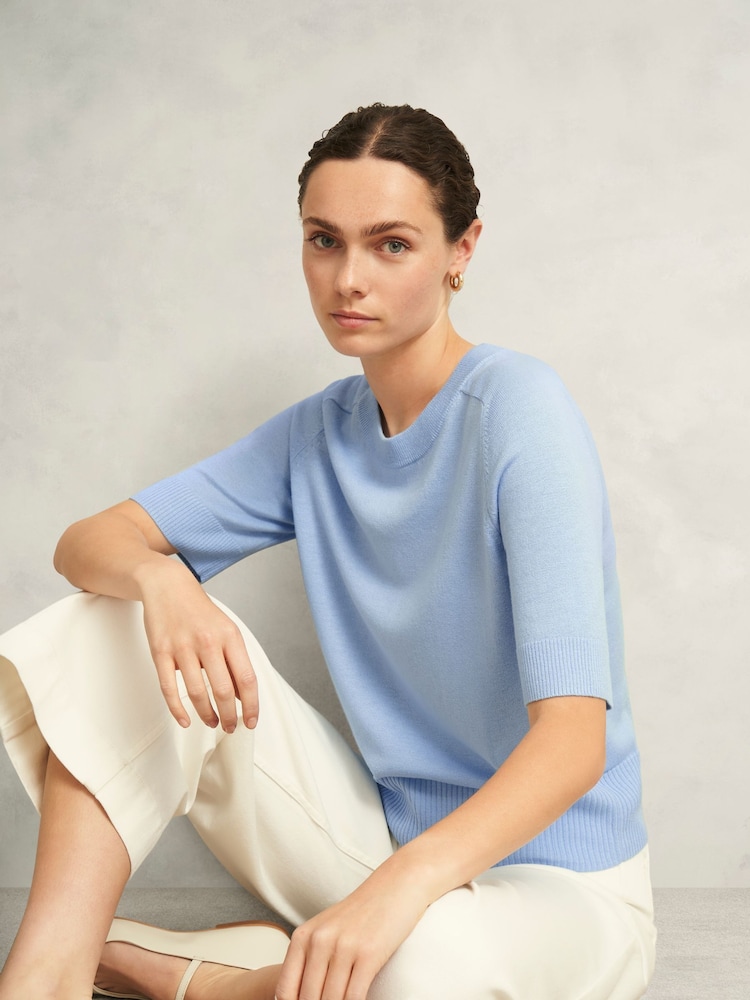 Hobbs Blue Leena Knitted Top - Image 1 of 4