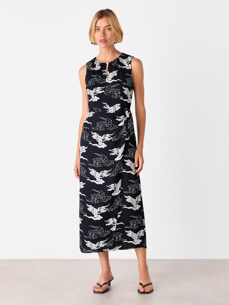 Vestido midi com amarração na cintura Whistles Cloud - Imagem 1 de 5