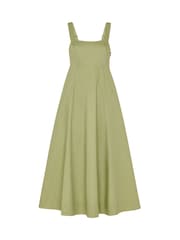 Whistles Green Cotton Midi Strappy Dress - Image 5 of 5