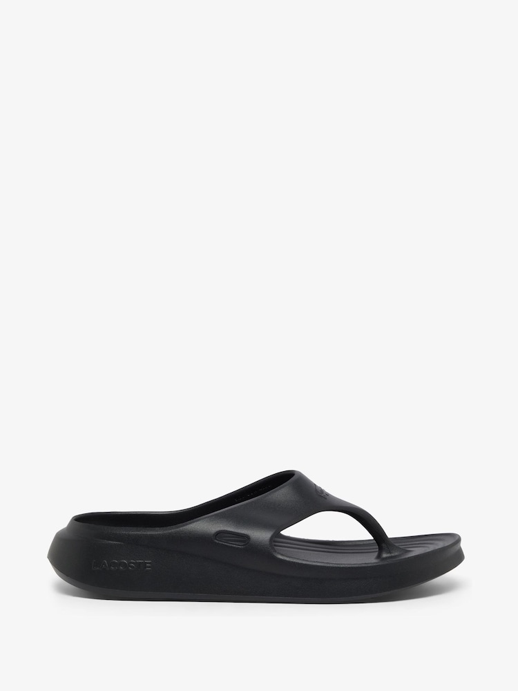 Lacoste Black Meduz Flip-Flop Sliders - Image 1 of 6