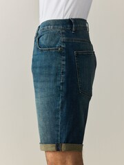 Green Tint Slim Fit Stretch Denim Shorts - Image 5 of 10