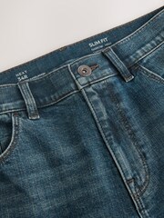 Green Tint Slim Fit Stretch Denim Shorts - Image 8 of 10