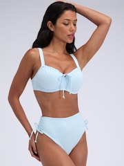 Boux Avenue Blue Amalfi Texture Ruched High Waist Bikini Briefs - Image 4 of 4