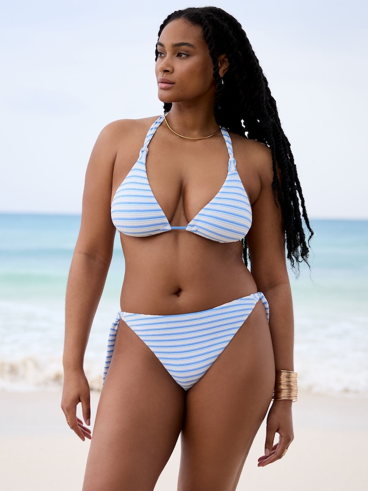 Boux Avenue Blue Maxima Stripe Triangle Bikini Top - Image 1 of 3 Boux Avenue Blue Maxima Stripe Triangle Bikini Top - Image 1 of 3