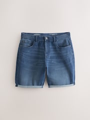 Steel Blue Straight Fit Stretch Denim Shorts - Image 7 of 11