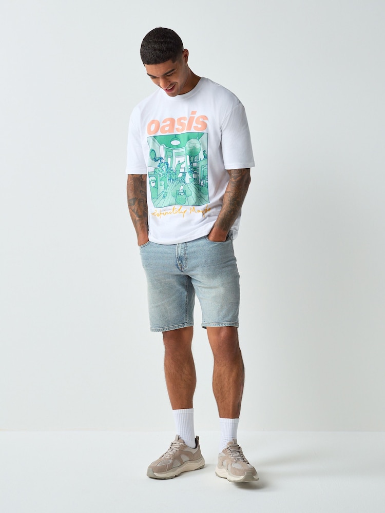 Vintage Blue Slim Fit Stretch Denim Shorts - Image 2 of 5 Vintage Blue Slim Fit Stretch Denim Shorts - Image 2 of 5