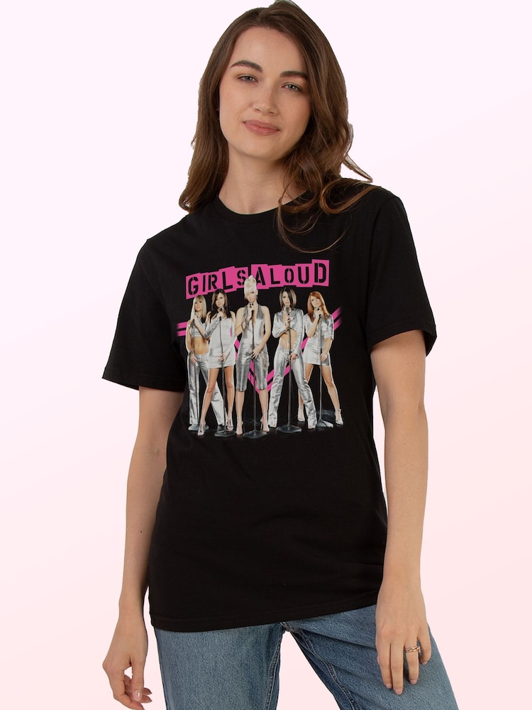 Brands In Black Girls Aloud Stripes Music T-Shirt - Image 1 of 4