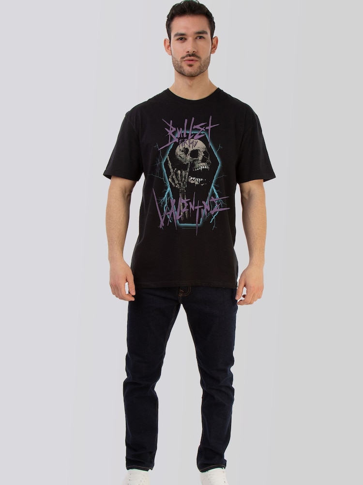 Brands In Black Bullet For My Valentine Skull Music T-Shirt - Image 2 of 4