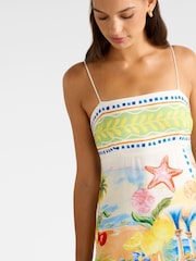 Forever New Cream Amari Contains Linen Midi Dress - Image 3 of 5