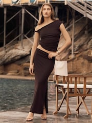 Forever New Brown Mia Mesh Maxi Skirt - Image 1 of 5