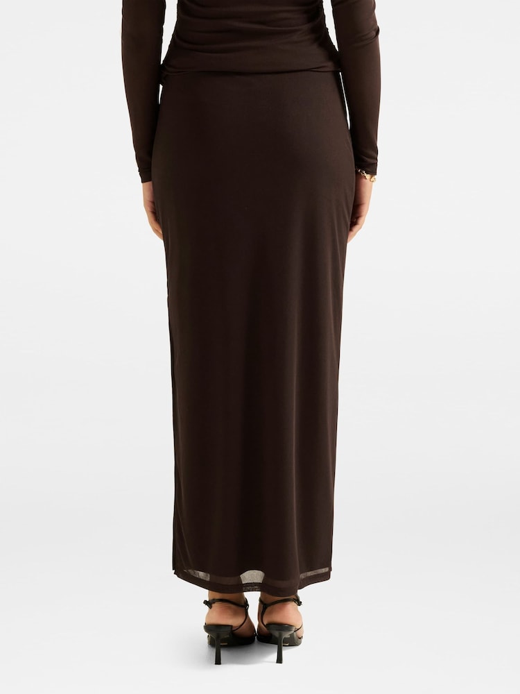 Forever New Brown Mia Mesh Maxi Skirt - Image 2 of 5
