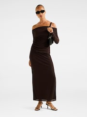 Forever New Brown Mia Mesh Maxi Skirt - Image 5 of 5