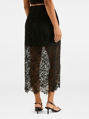 Forever New Black Lana Lace Midi Skirt - Image 2 of 5